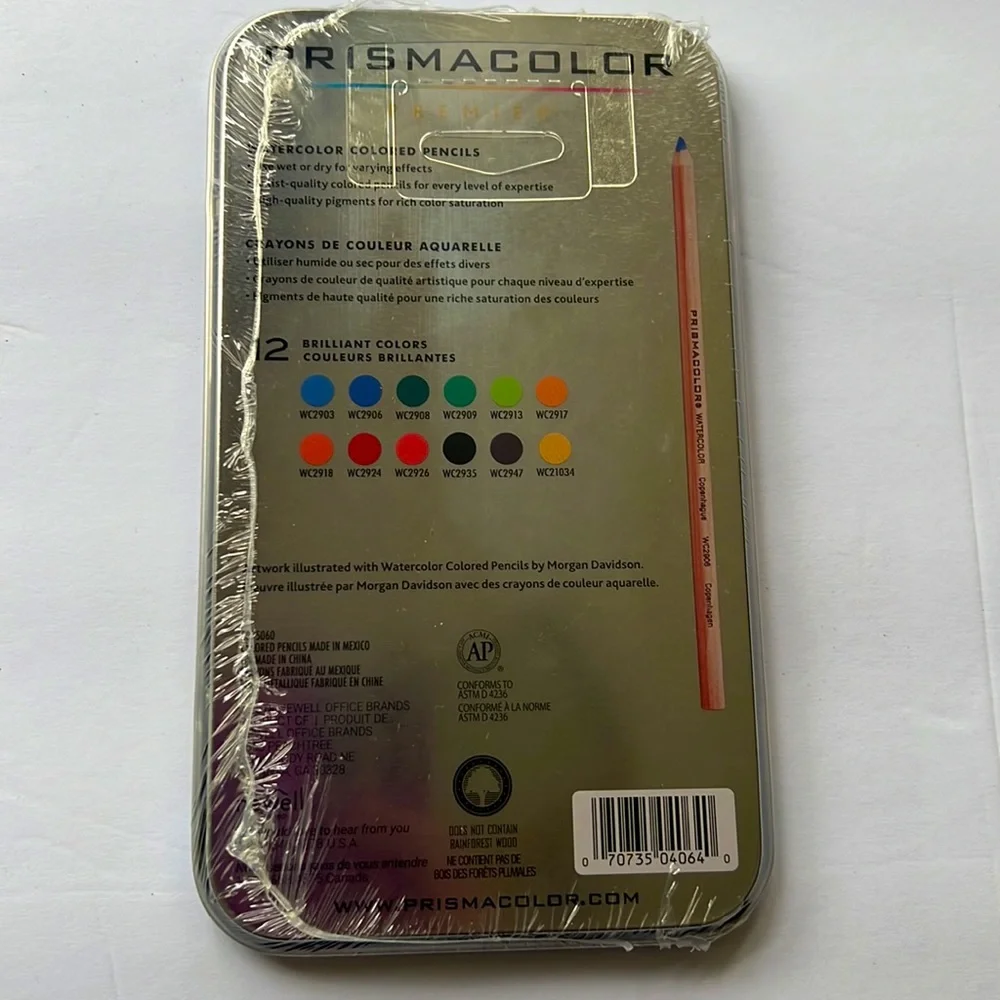 Prismacolor Premier Watercolor Pencil 12 ct. Colored Pencils with Tin NEW!!! - Picture 3 of 3